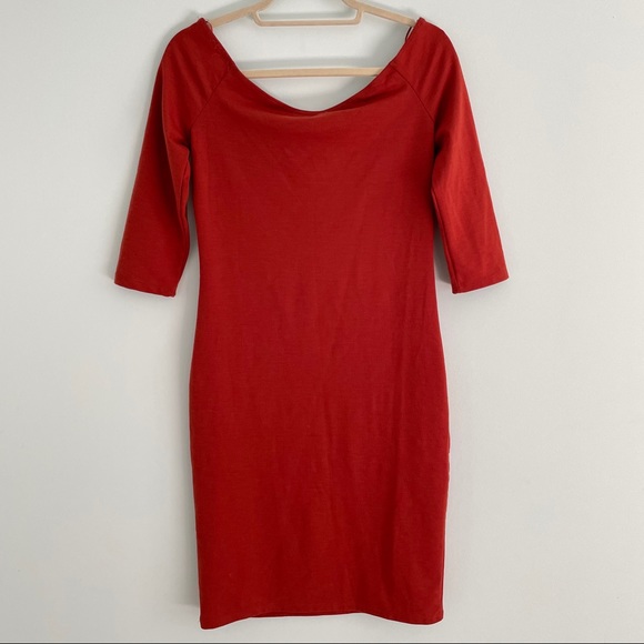 Fitted Jersey Knit Dress with Gathered Neck and Half Sleeve NWT by Zara Trafaluc - Picture 3 of 5